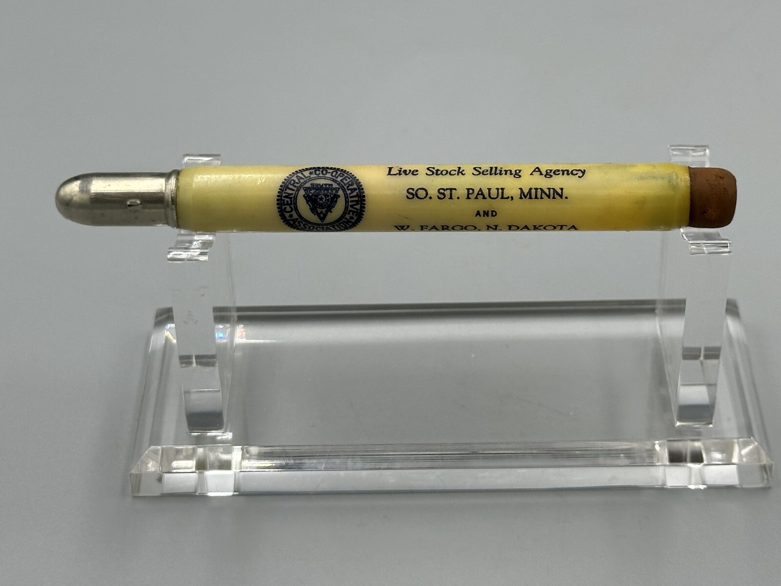 Vintage LIVE STOCK Selling BULLET PENCIL Farm Advertising ST PAUL Fargo BILLINGS