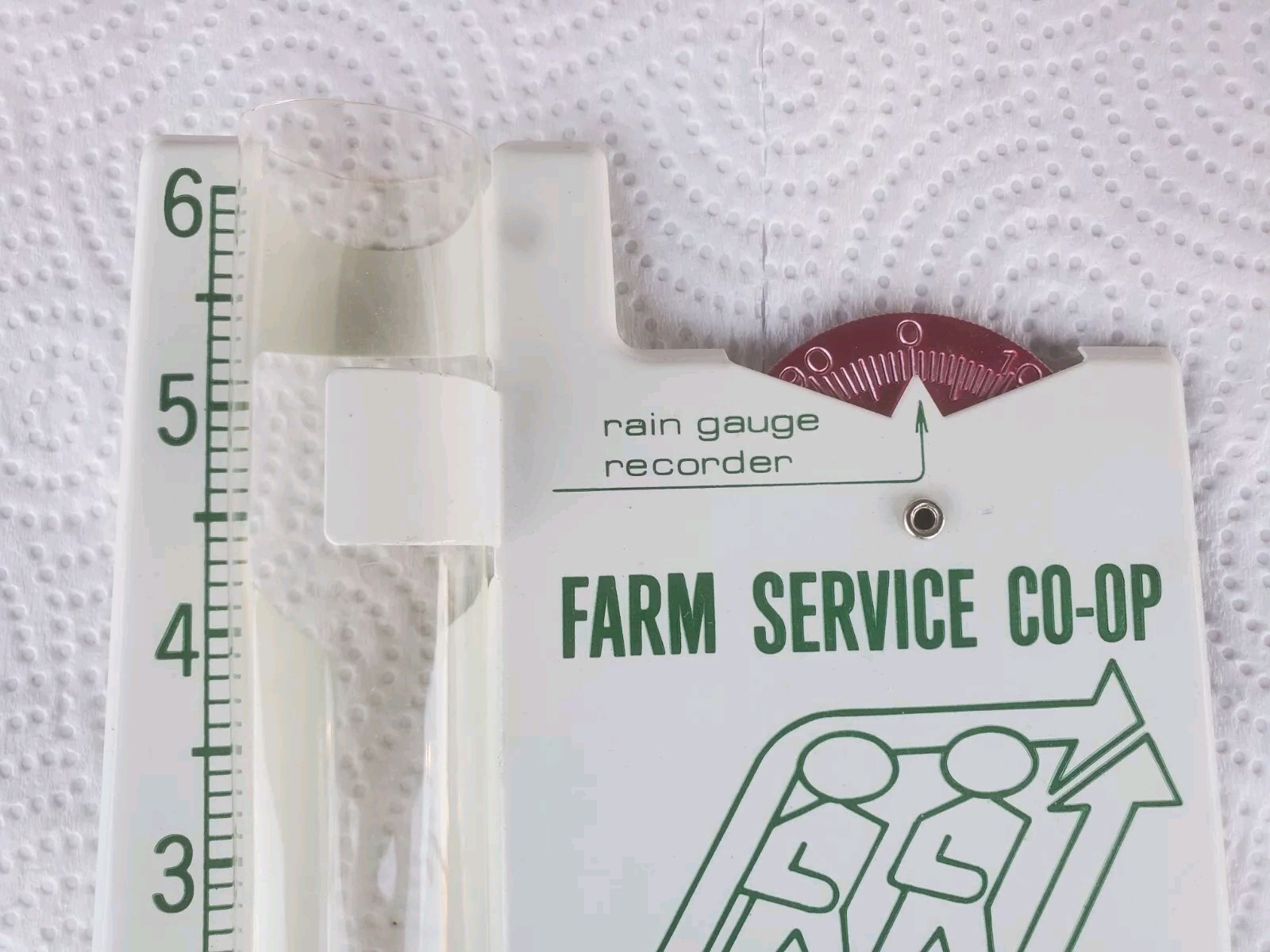 Metal Rain Guage Farm Service Cooperative Charles City Iowa Petroleum Grain