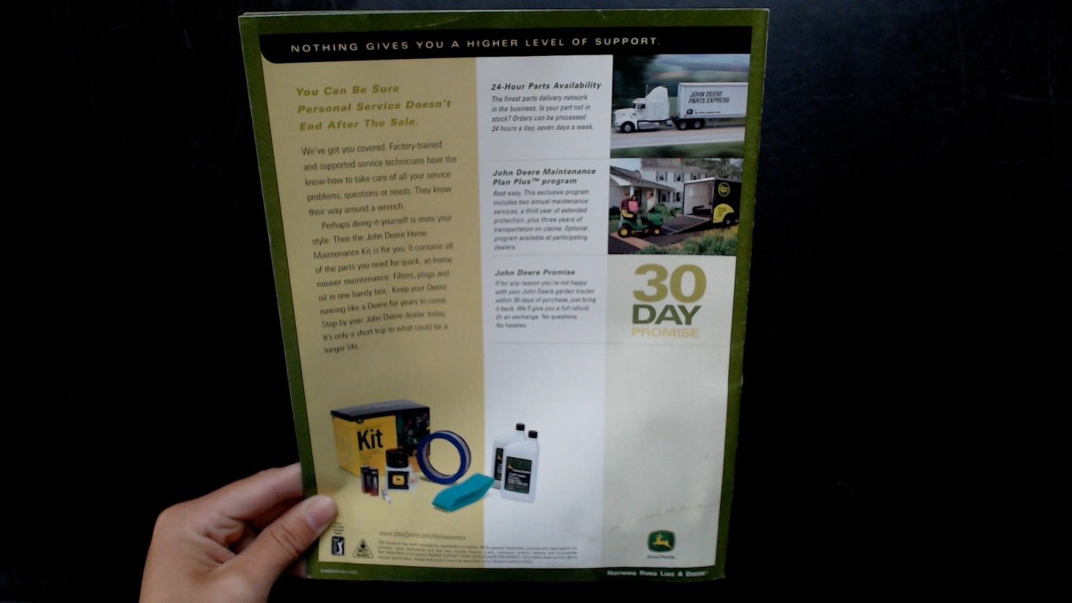 John Deere GX335 Garden Tractor Brochure Vintage 1990s Green Yellow