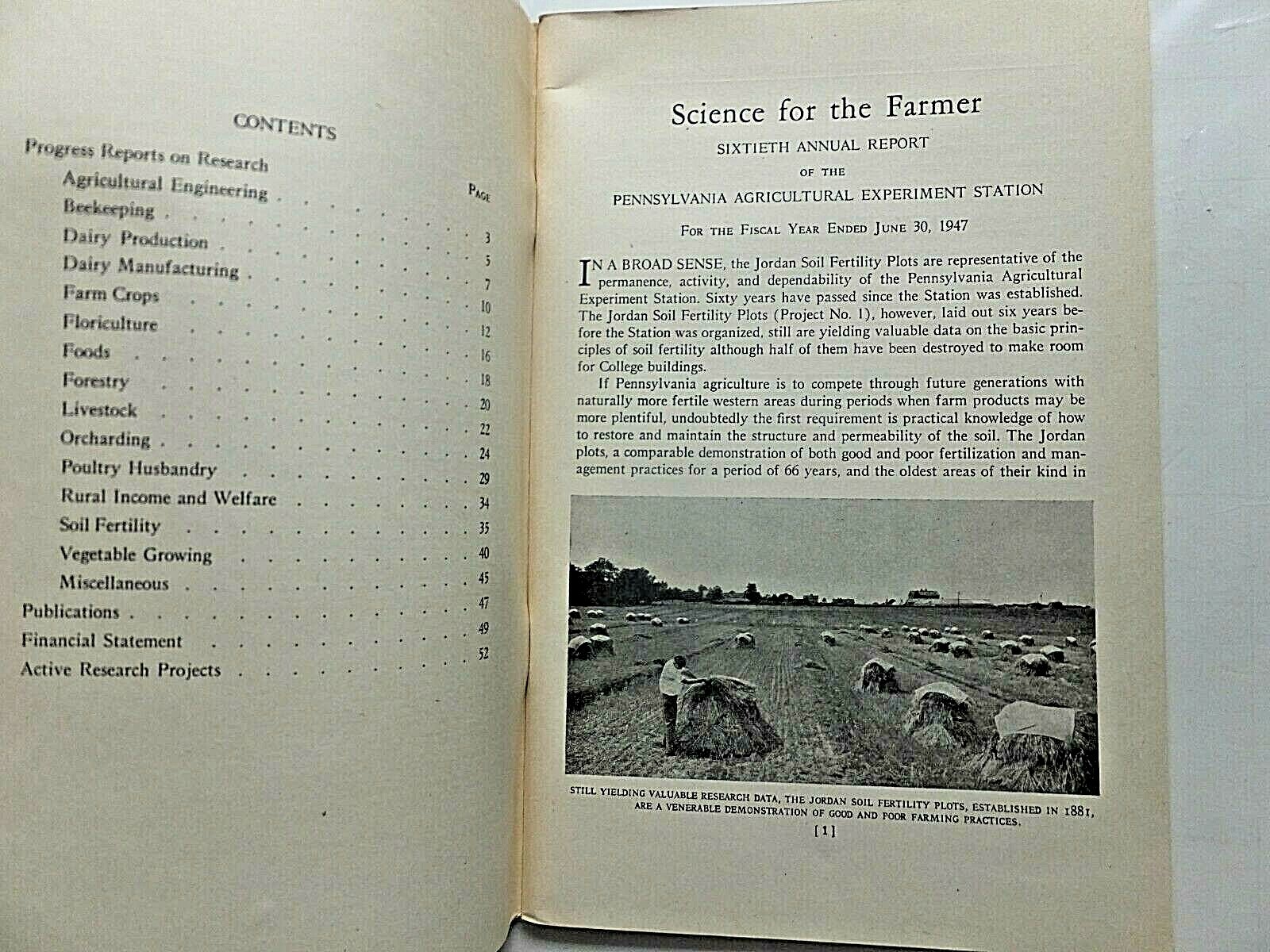 Science for the Farmer. 1947 Penn State Ag. Experimental Station Report.