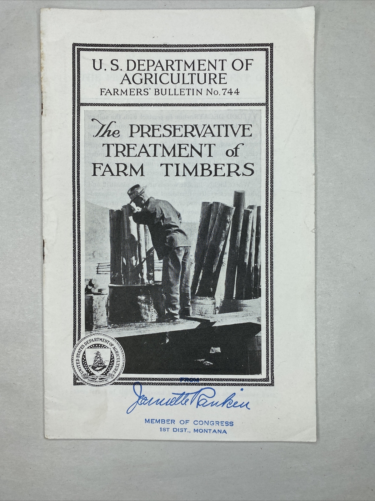1931 USDA Farmers&rsquo; Bulletin No. 744 The Preservative Treatment of Farm Timbers