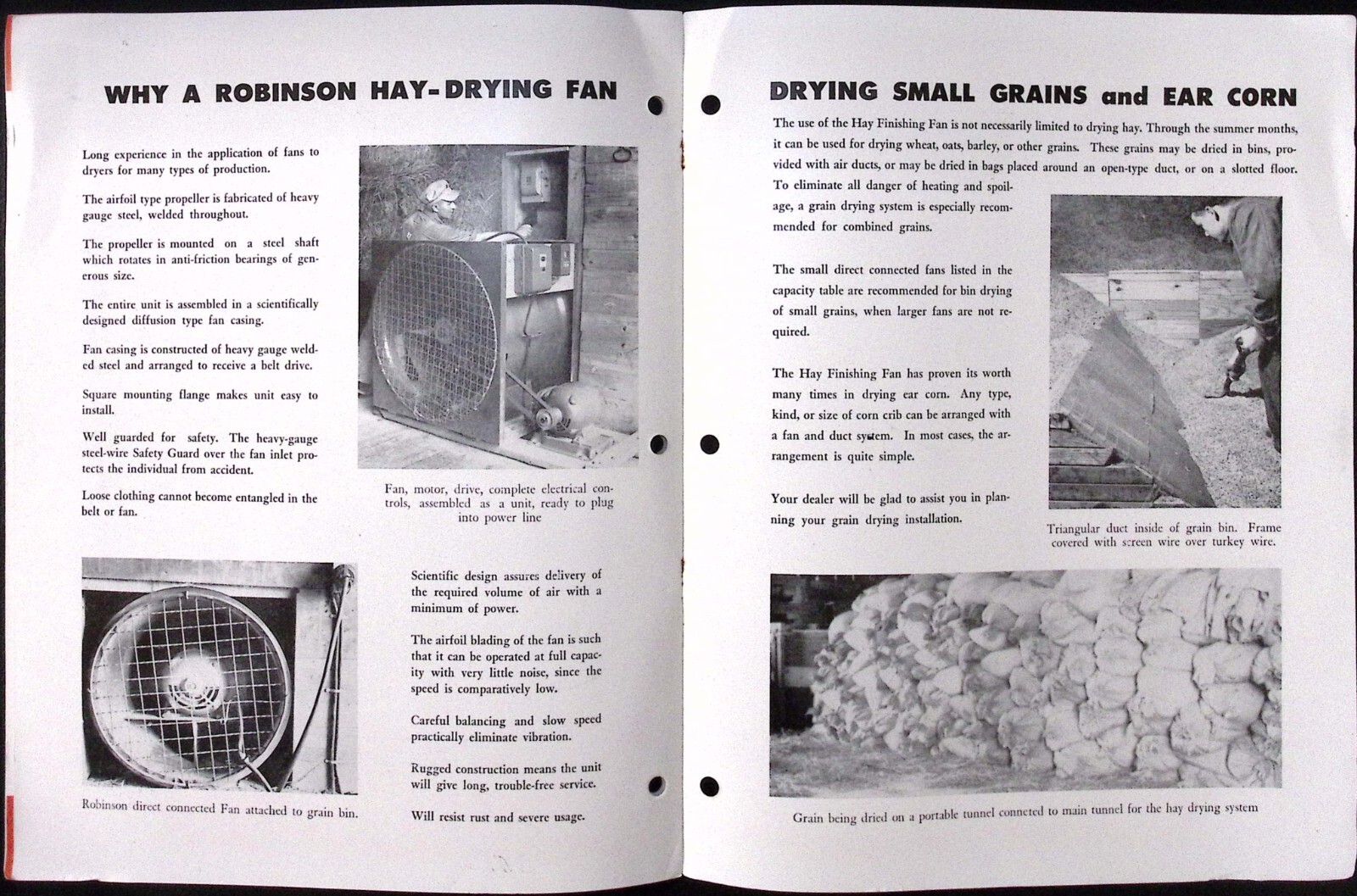 1952 Robinson Ventilating Co Fans for Drying Farm Crops Dealer Brochure