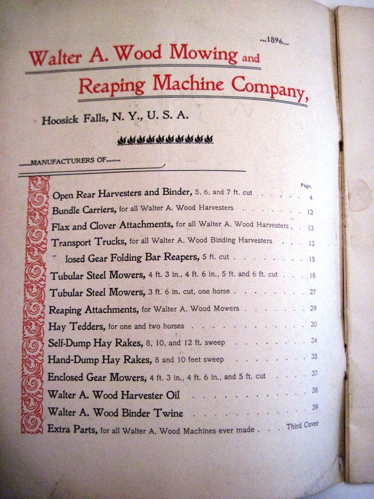 Stunning 1895 « Walter A. Wood » Mowing & Reaping Farm Machine Co.Catalog *