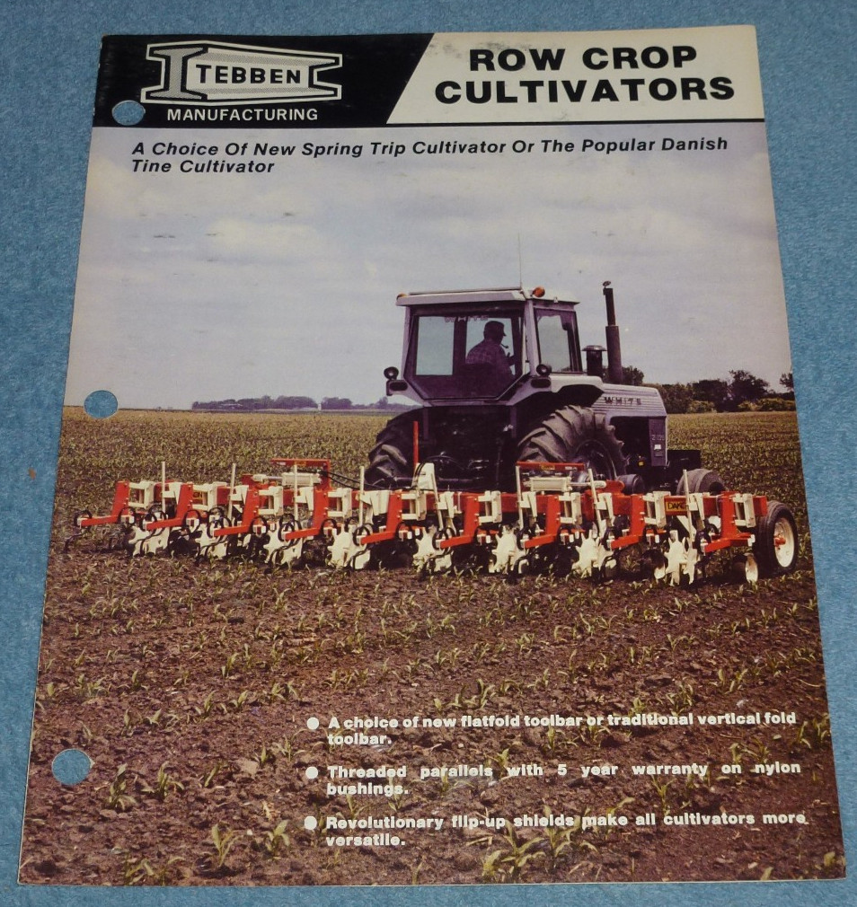 Vintage Tebben Row Crop Cultivators Farm Equipment Brochure Specs