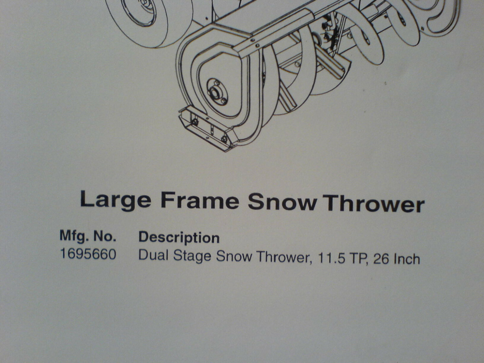 SIMPLICITY 26&Prime; 1695660 DUAL STAGE SNOW THROWER OWNERS, OPERATORS MANUAL.