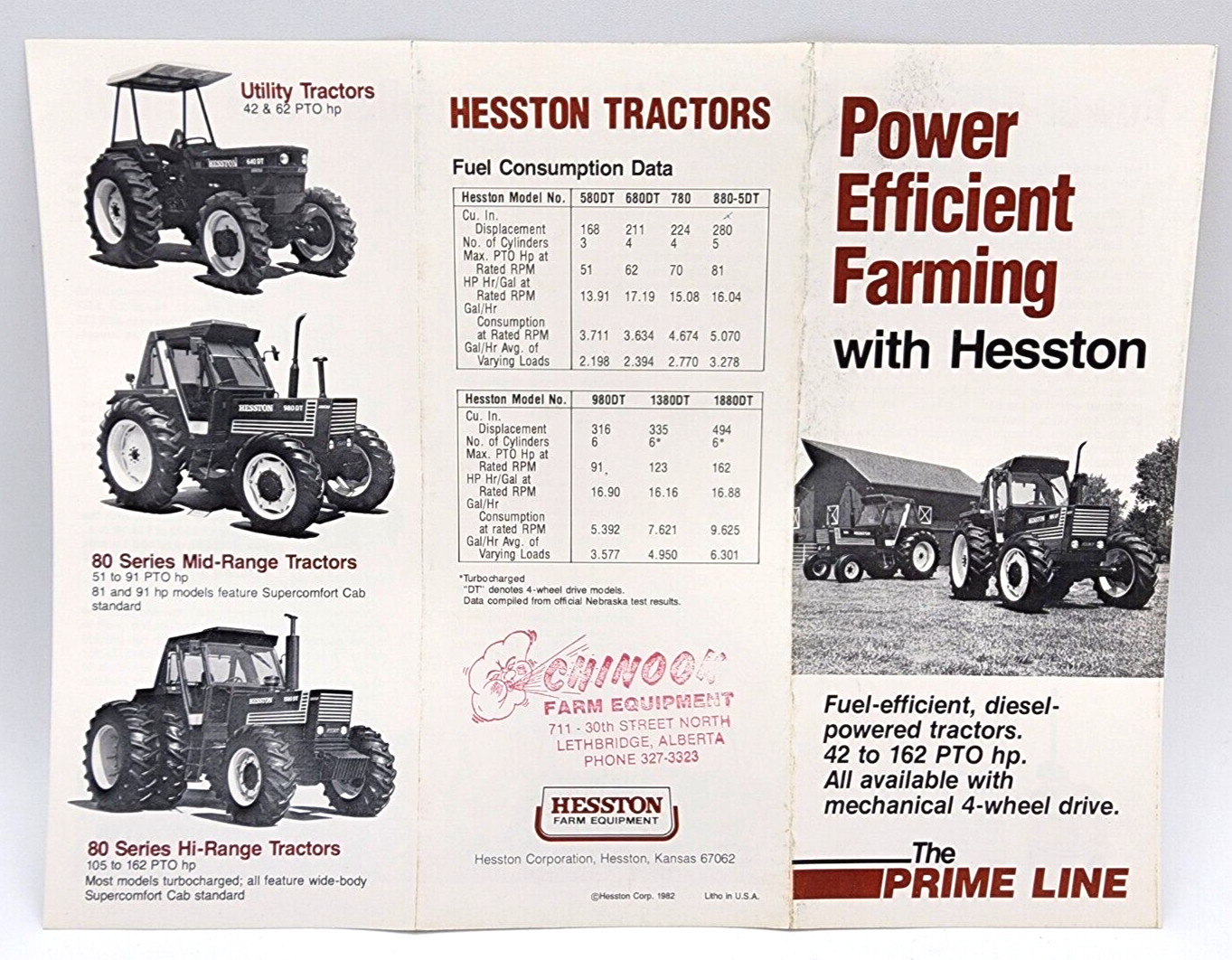 Hesston Prime Line Utility 80 Series Tractor Sales Salesman Brochure Trifold