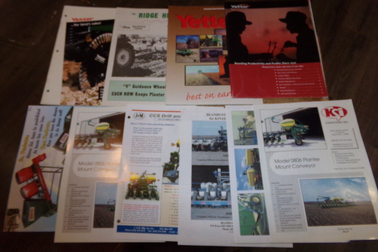 10-lot 1980&rsquo;s-2000&rsquo;s planter attachments brochures in nice shape used