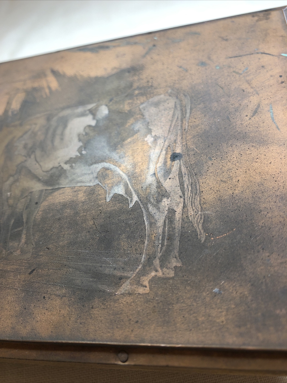 Rare Antique Robertson&rsquo;s Forestville CT Stanchion Cow Copper Plate for BOOKLET