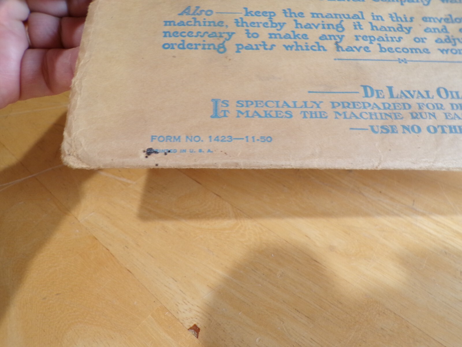 1951 Instruction Manual De Laval Cream Separators Booklet w/Envelope Dairy Cows