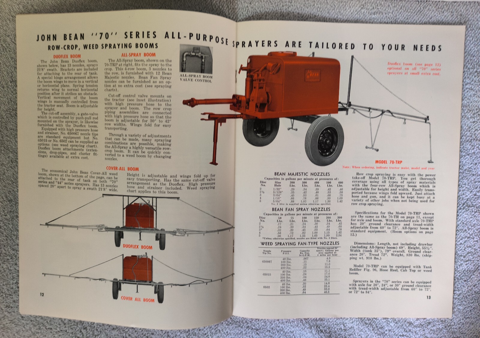 VINTAGE 1950&rsquo;s JOHN BEAN ALL PURPOSE SPRAYERS 24 Page BROCHURE/CATALOG