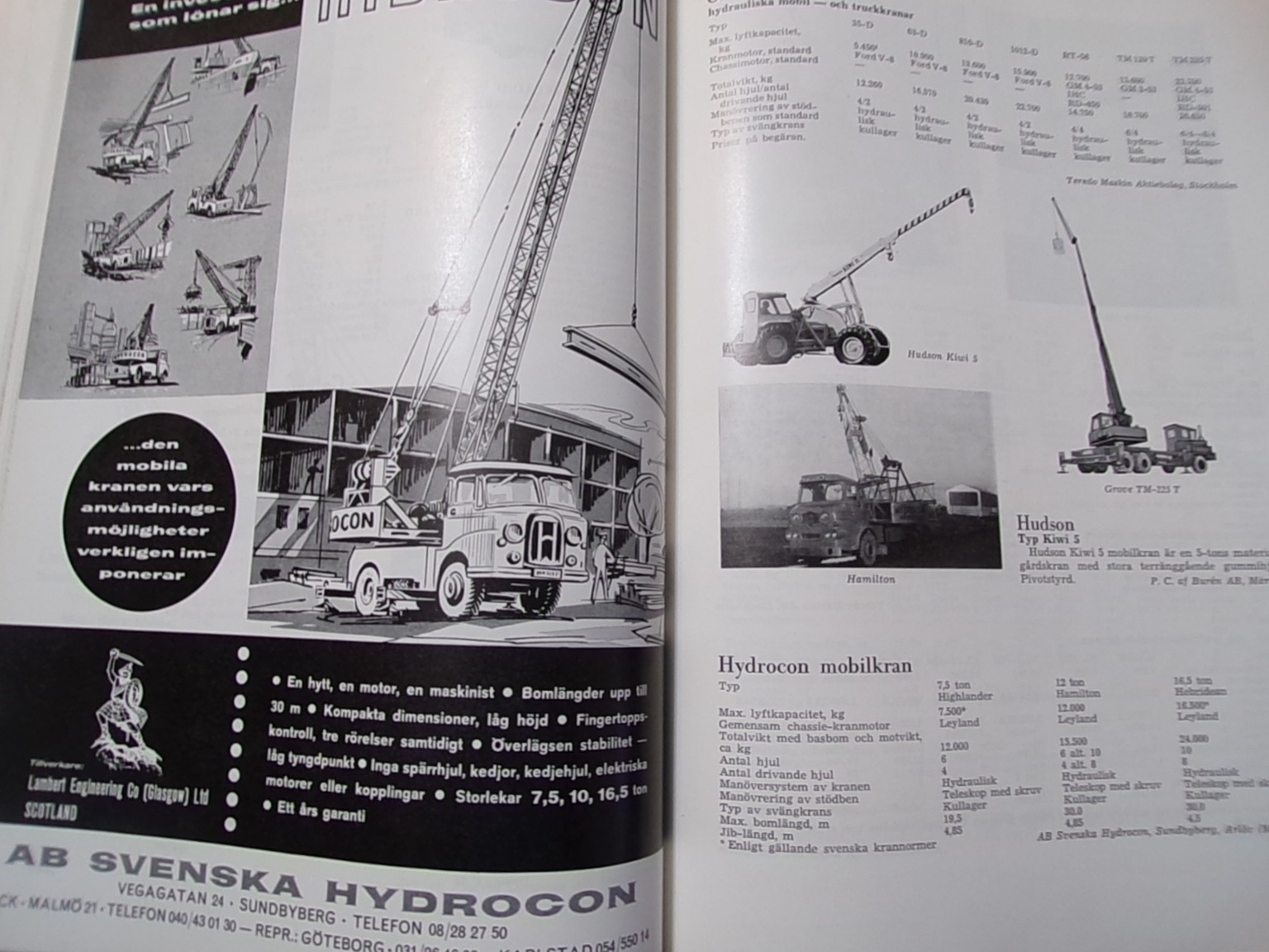 Contracted Machines Catalog, 1966, from Stockholm Sweden, in Swedish
