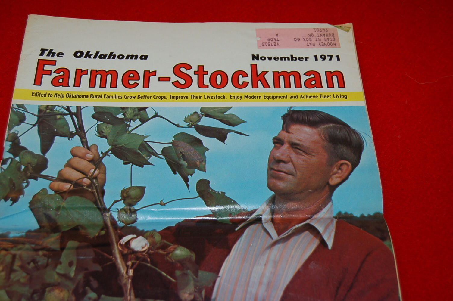 Vintage Oklahoma Farmer Stockman November 1971 Issue What&rsquo;s Ahead for Cotton