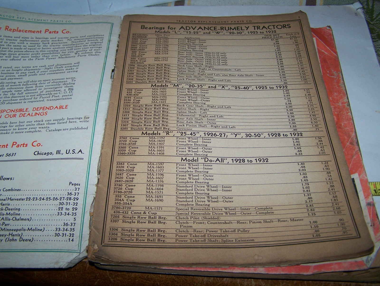 1935 Tractor Replacement Parts 1979 Surplus Catalogs Rumely Huber IHC Hart Parr