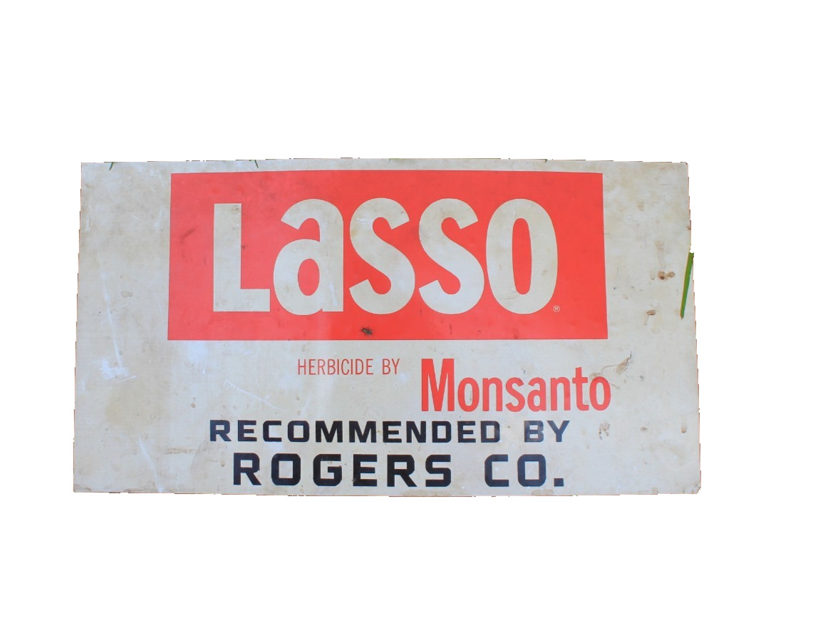 (2) Lasso Monsanto Magnetic Advertising Cling Signs Rogers Co. Lot