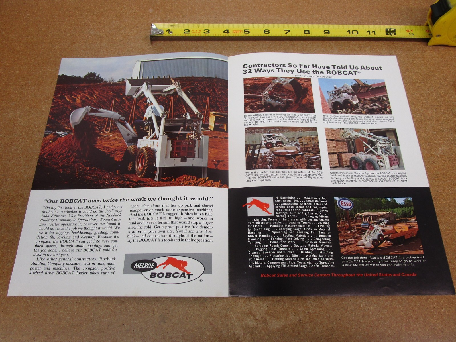 1960&rsquo;s Melroe BOBCAT skid steer loader construction sales brochure 4pg ORIGINAL