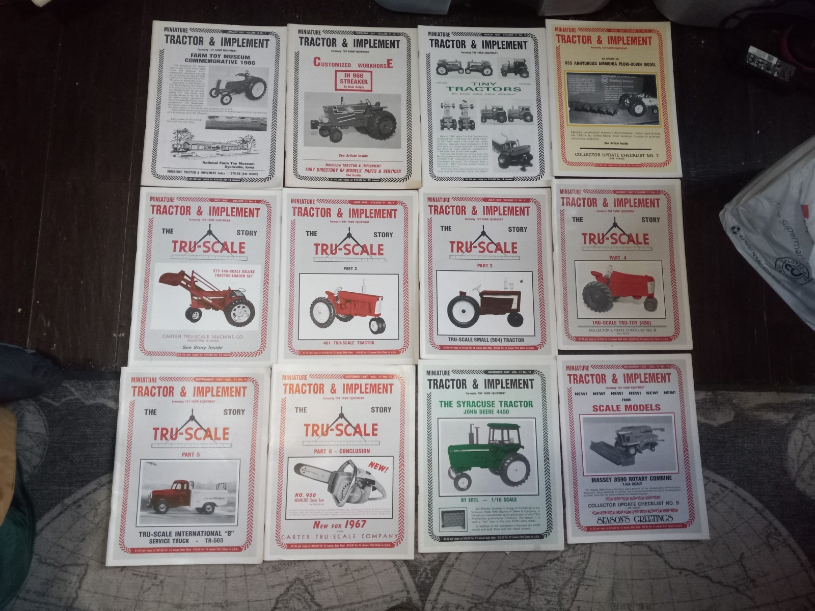 Vintage Miniature Tractor & Implement Magazine Lot Of 12 January to December 87