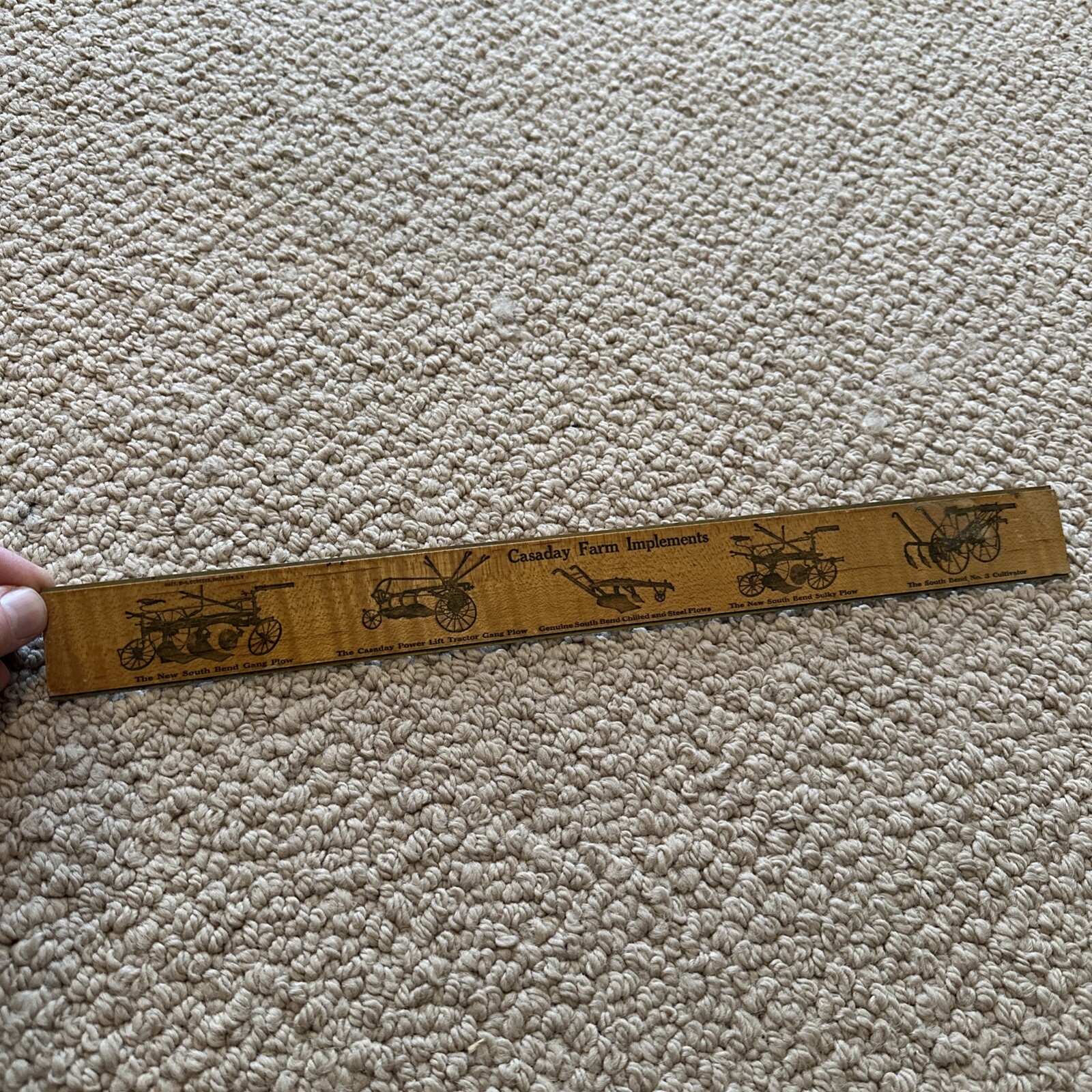 Old Advertising Ruler South Bend Chilled Plow Company Casaday Farm Implements