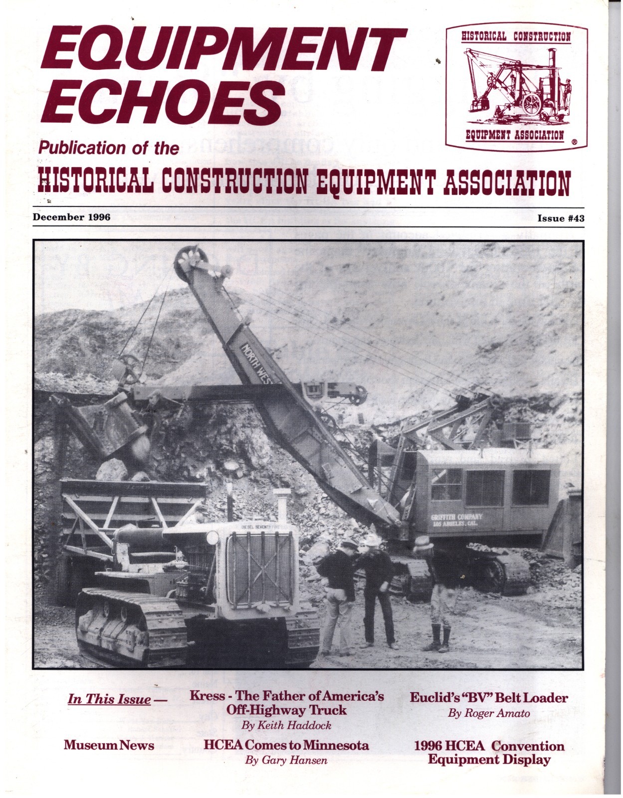 Dec 1996 Equipment Echoes Magazine Historical Construction Equipment HCEA #43