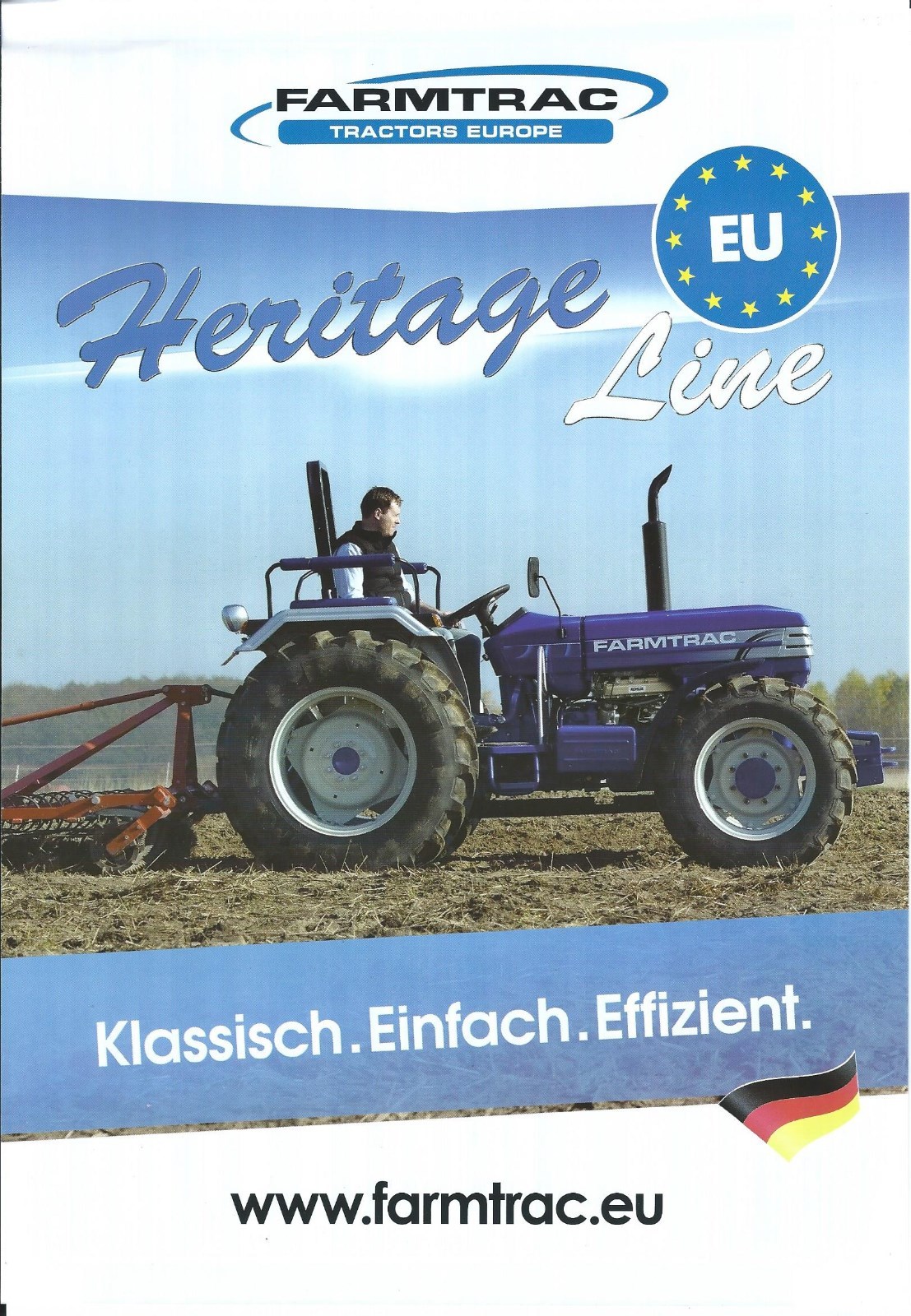 Farm Tractor Brochure – Farmtrac – Heritage Line – c2013 GERMAN language (F5849)