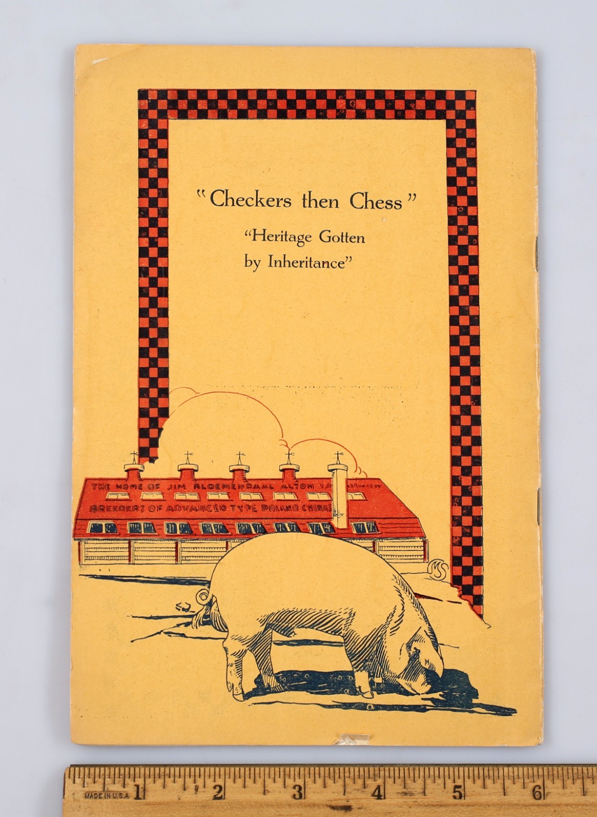 Vintage 1922 Heritage and Chess Poland China&rsquo;s Sow Hog Sale Program Alton Iowa