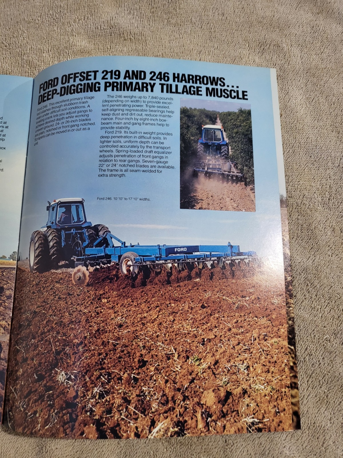 1984 Vintage Ford 200-251 Disk Harrow BROCHURE Tractor on Cover: TW-15 Troy, MI.