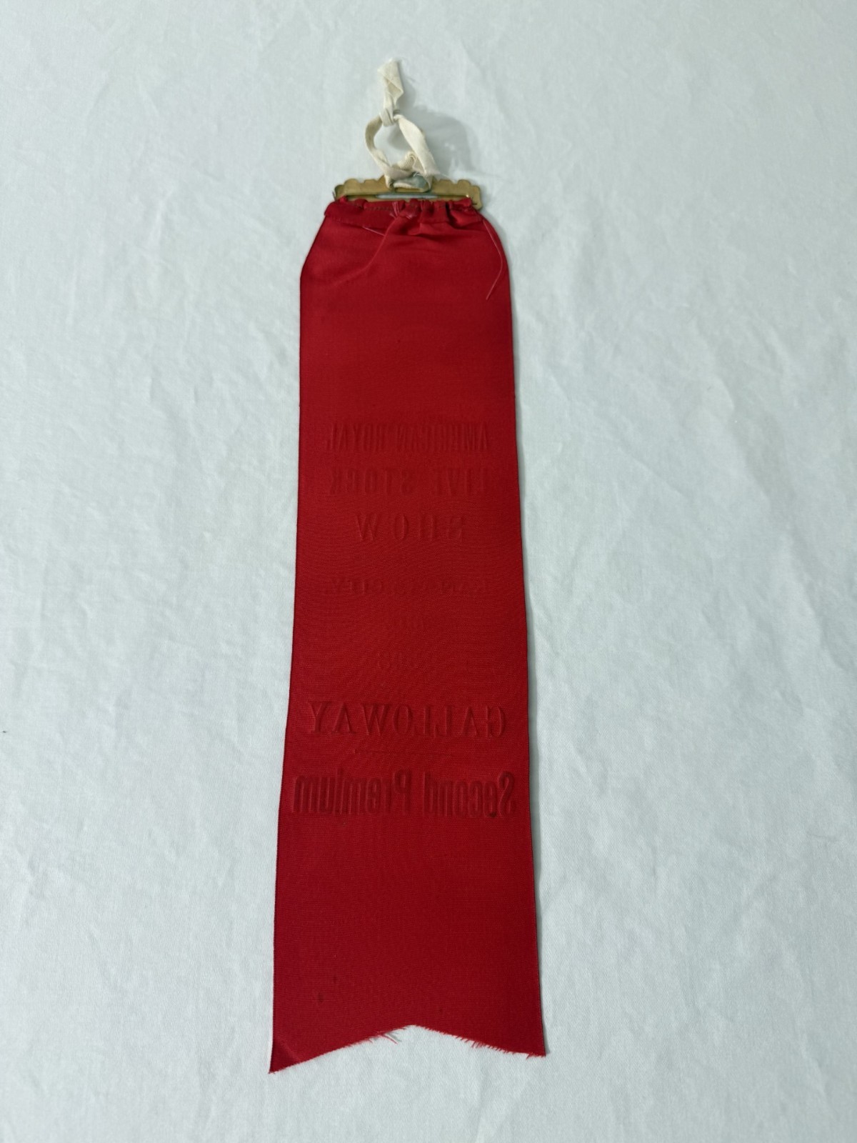 American Royal Livestock Show Kansas City MO 1908 Galloway 2nd Premium Ribbon