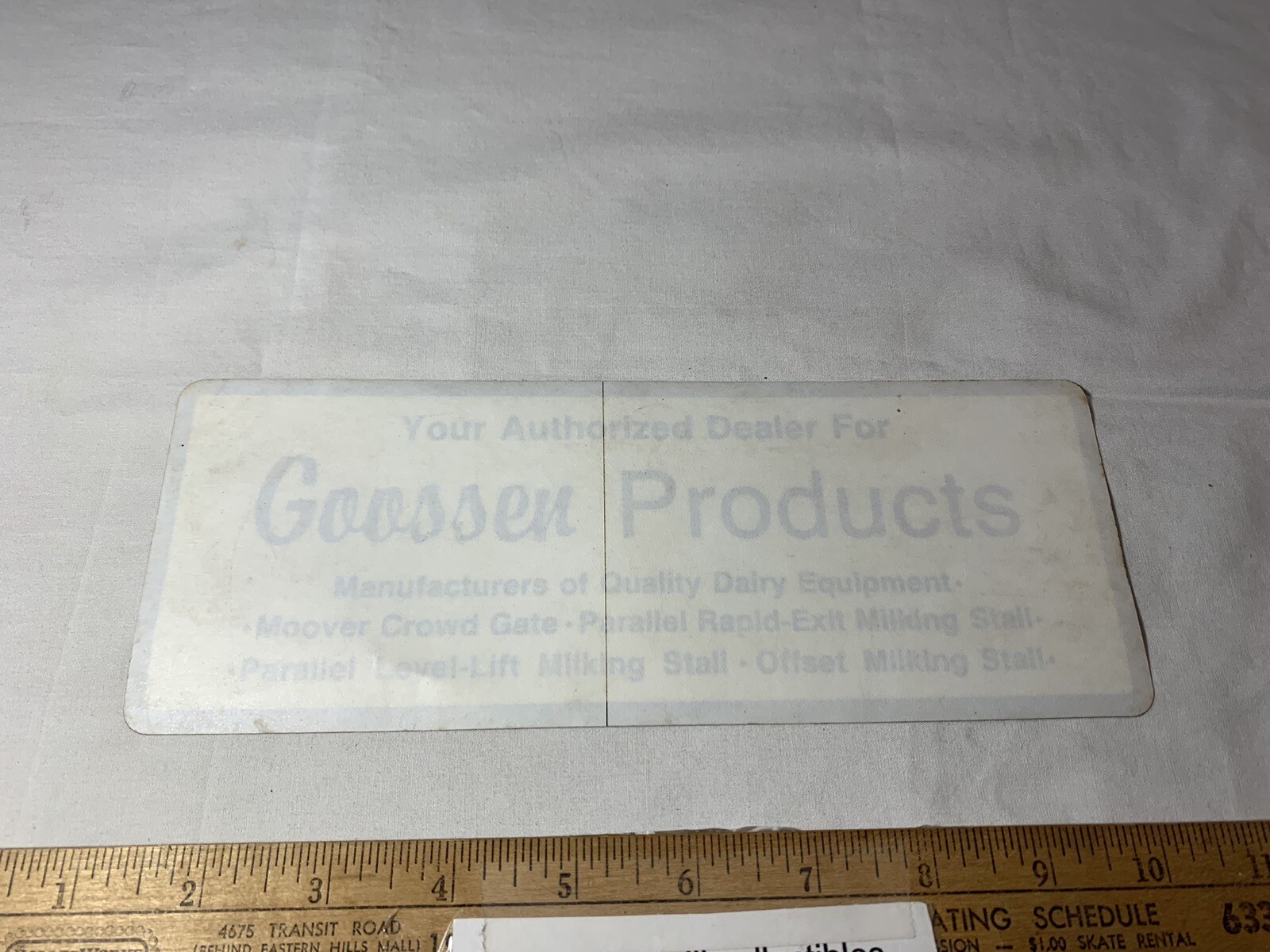 Vintage Decal Sticker Goossen Products Dairy Equipment Farm Farming Milking Milk