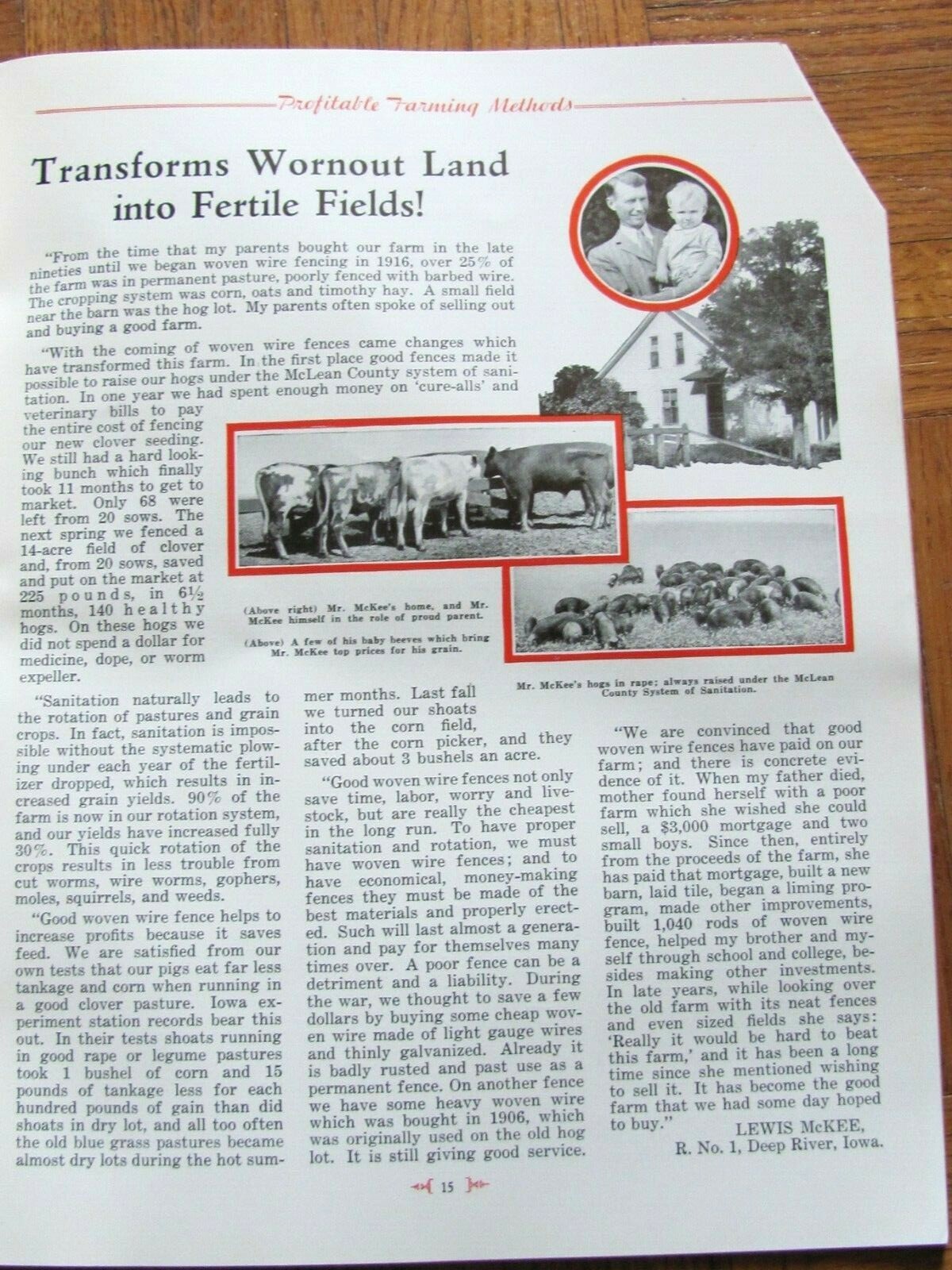 1930&rsquo;S KEYSTONE STEEL & WIRE PEORIA IL RED BRAND FENCE , FARMER ARTICLE BOOK