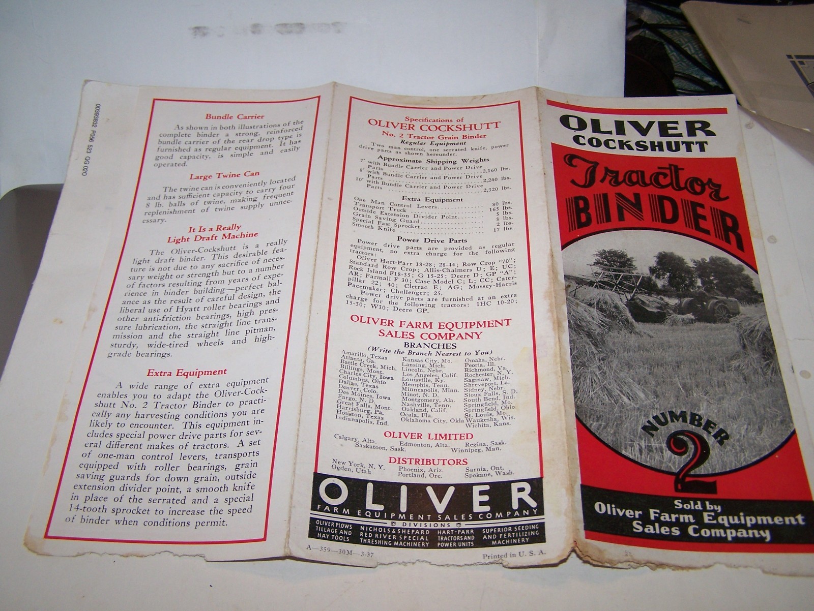 OLIVER COCKSHUTT Tractor Grain Binder #2 Sales Brochure Pamphlet Hit Miss Engine