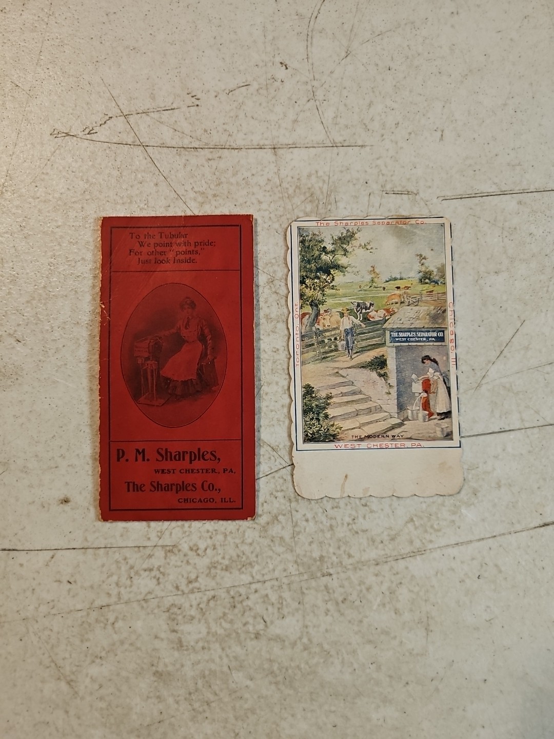 Antique Sharples Tubular Cream Separators Postcard & Needle Book Lot