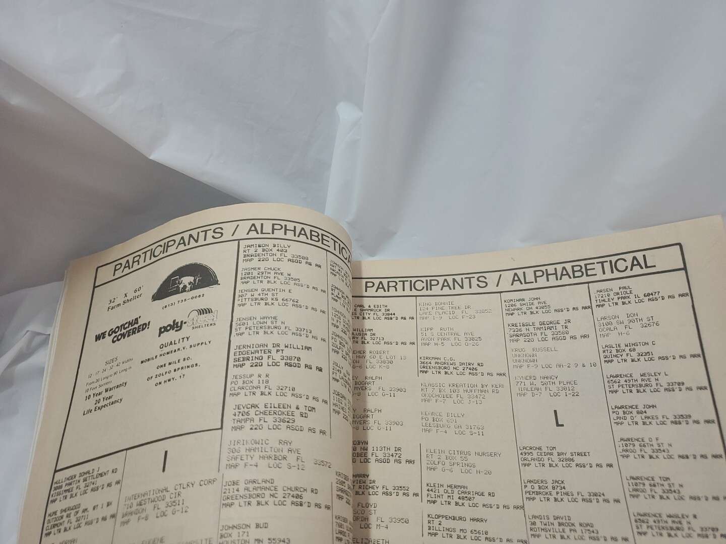 Pioneer Park Show Souvenir Program Zalfo Springs Florida 1986- Area Advertising