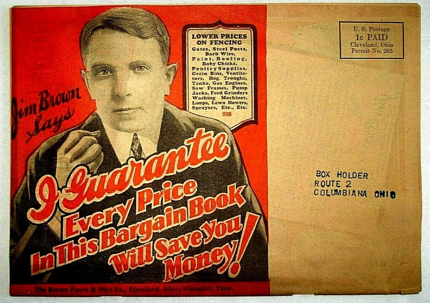 1920&rsquo;S CATALOG BROWN FENCE & WIRE BARGAIN BOOK AGRICULTURAL FARM