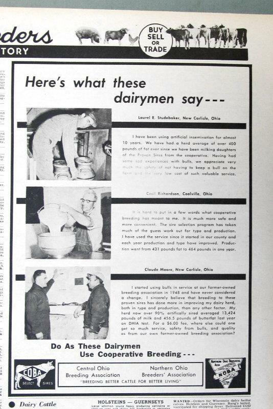Oriininal 1957 Breeder Ad Features Laurel Studebaker, New Carlisle Ohio