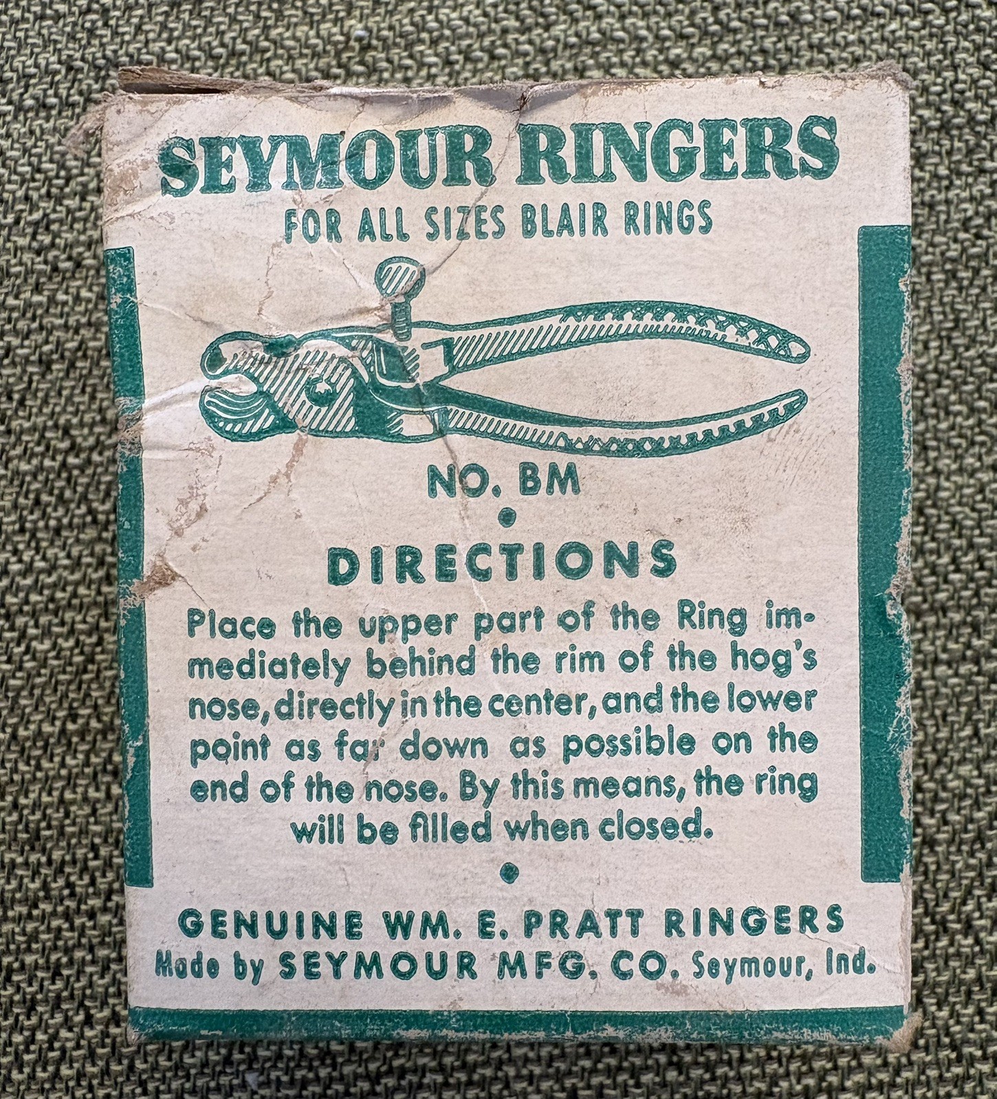 Nose Rings – 1.5 Inch Genuine Wm E. Pratt – Hog Rings – Est 1872 – Seymour, Ind.