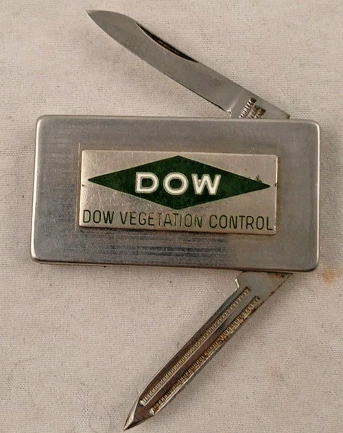 Vintage DOW Chemical Vegetation Control Pocket Knife/Money Clip