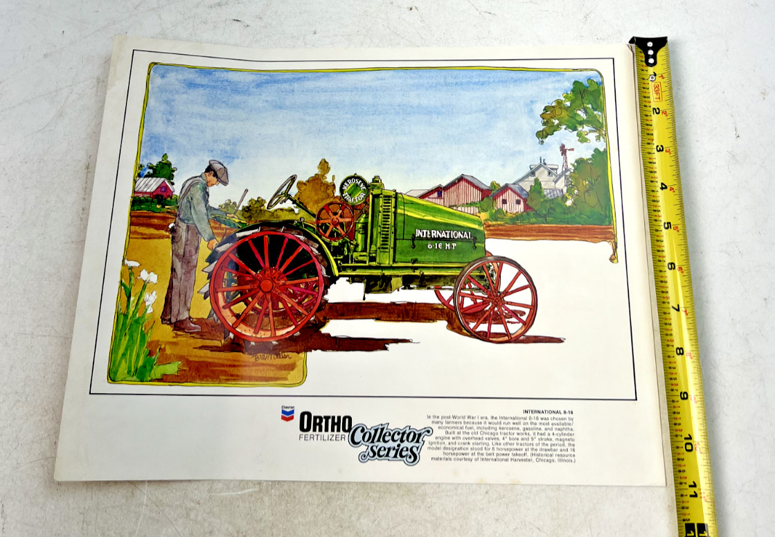 Vintage Ortho Fertilizer Collector Series International 8-16 Tractor Print No. 2