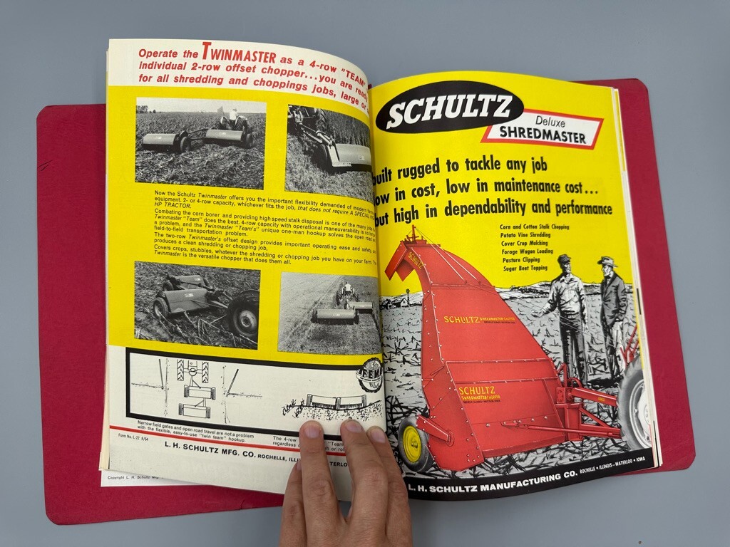 1964 SCHULTZ FARM MACHINERY Sales Manual Parts List