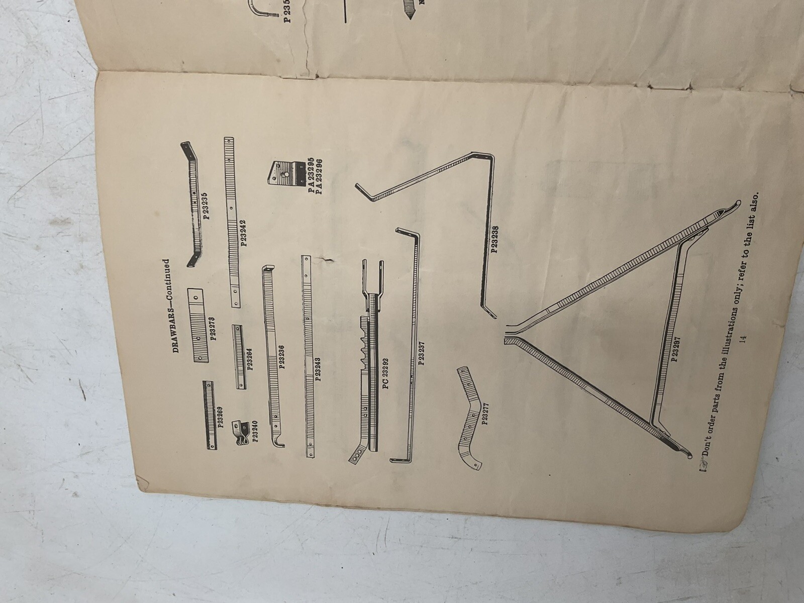 1947 McCormick Deering 2 Harrow Specs Agricultural Instruction Manual Parts List