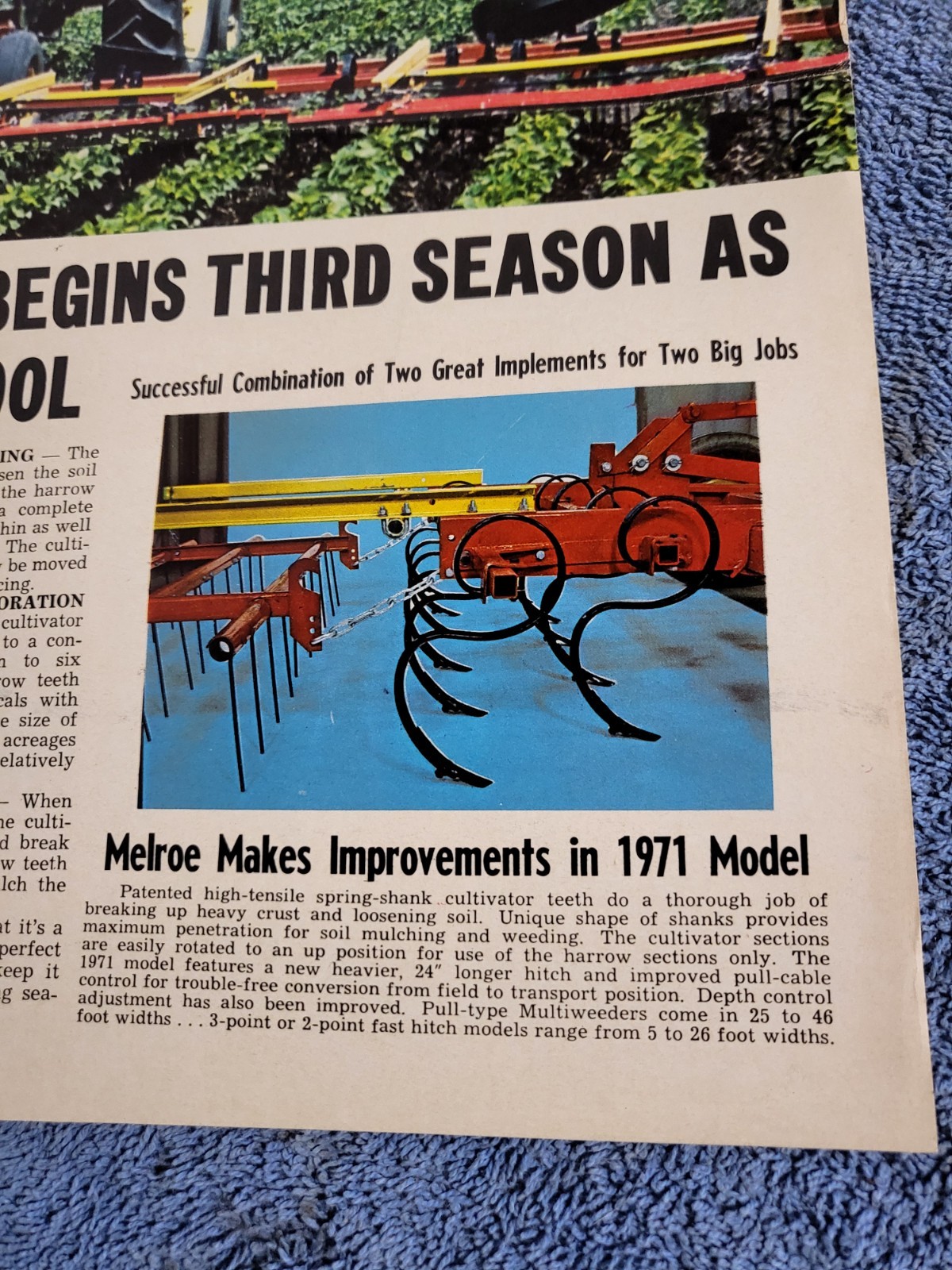 1971 Vtg. Flyer MELROE Farm REPORTER Bill Kepple Machinary Co. Albert Lea, MN.