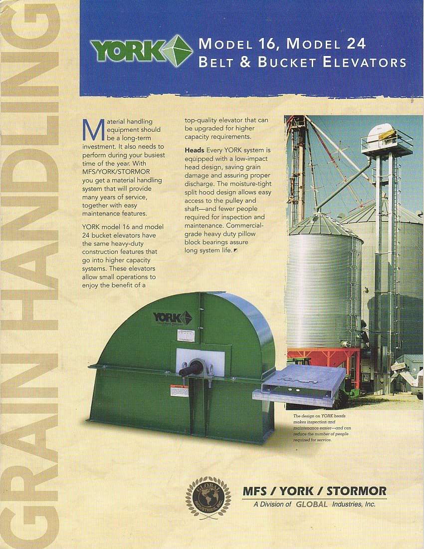 Farm Equipment Brochure – York – 16 24 30 36 Belt Bucket Grain Elevator (F2927)