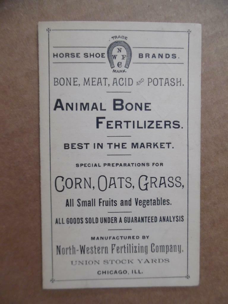 1889 Chicago Union Stockyards Horse Shoe Brand Animal Bone Fertilizer Brochure