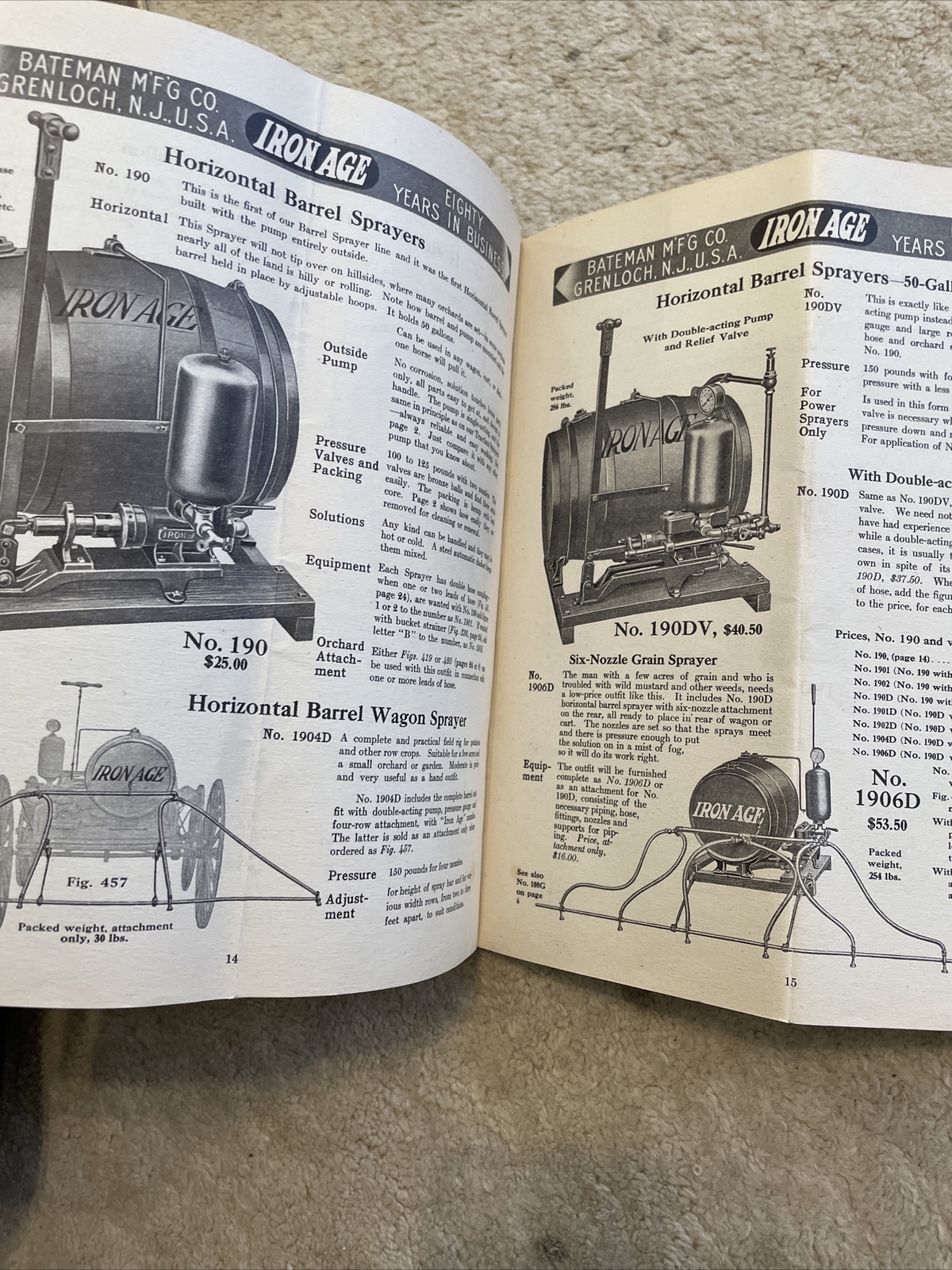 1910s Farm Garden Orchard Implements Catalog Bateman Mfg. Grenloch NJ Catalog