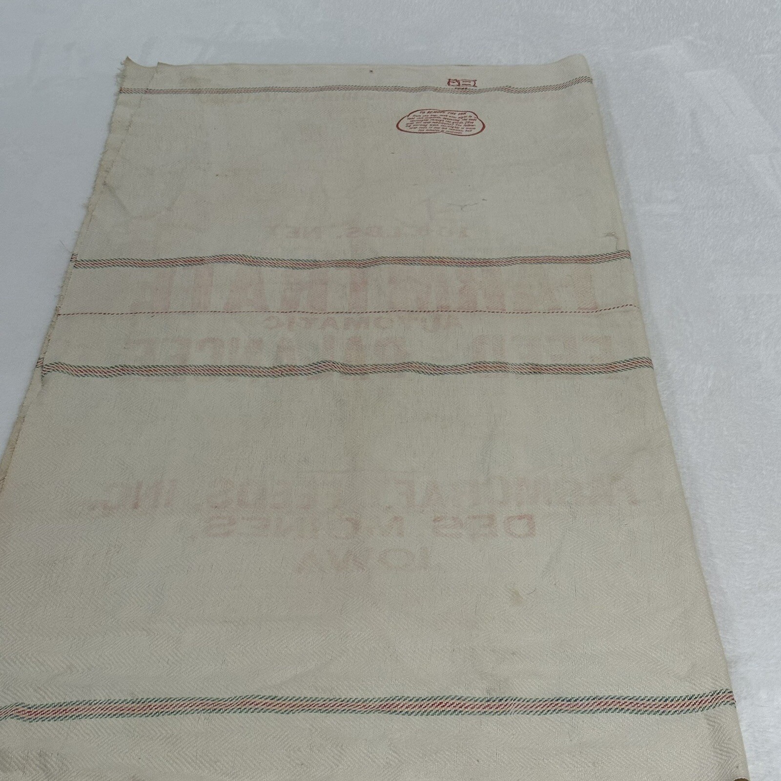 Vintage Feed Sack FARMCRAFT FEEDS, INC DES MOINES IOWA 100 LB