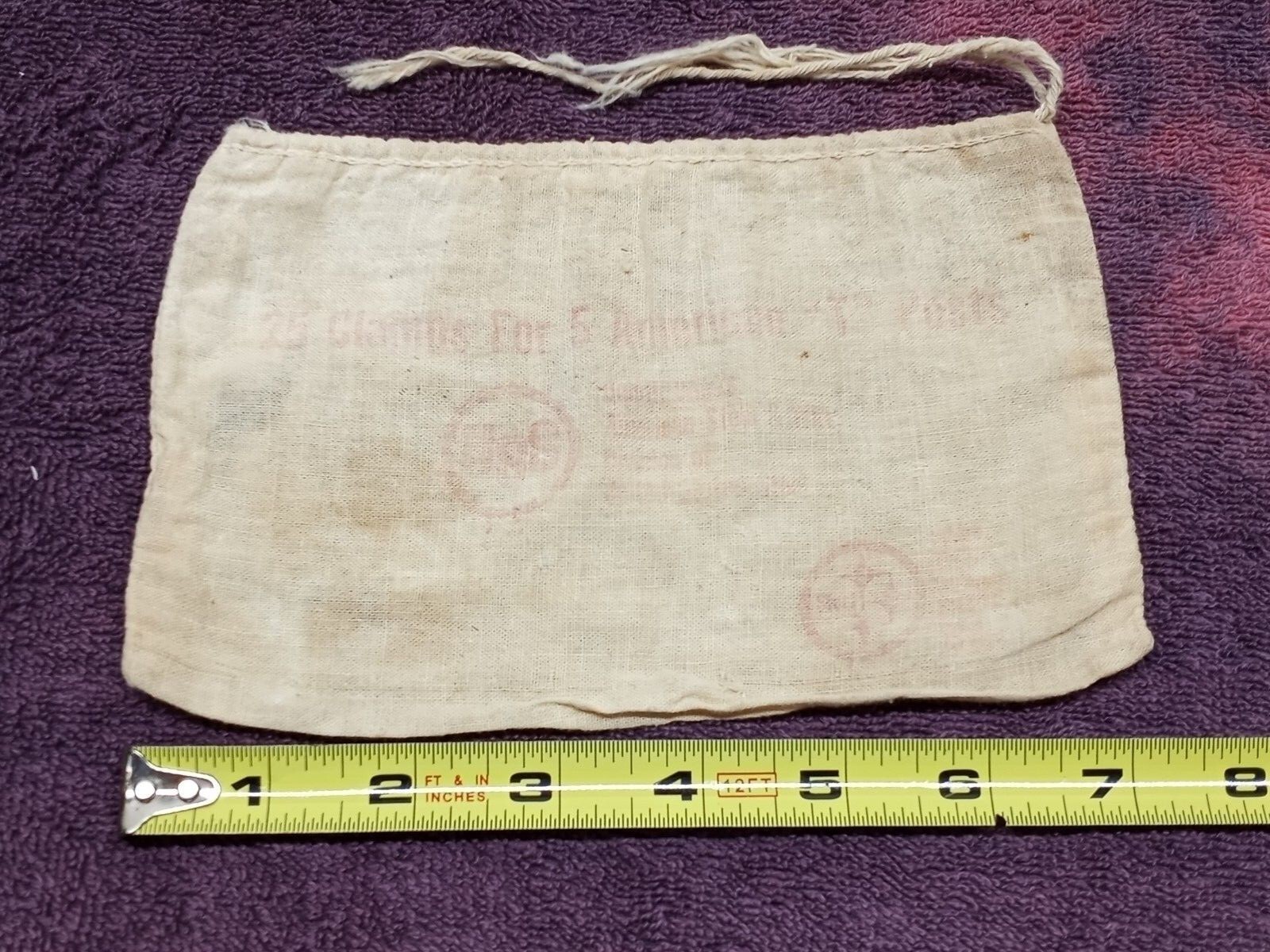 Vintage CLOTH BAG USS 25 CLAMPS FOR 5 AMERICAN T POST US STEEL