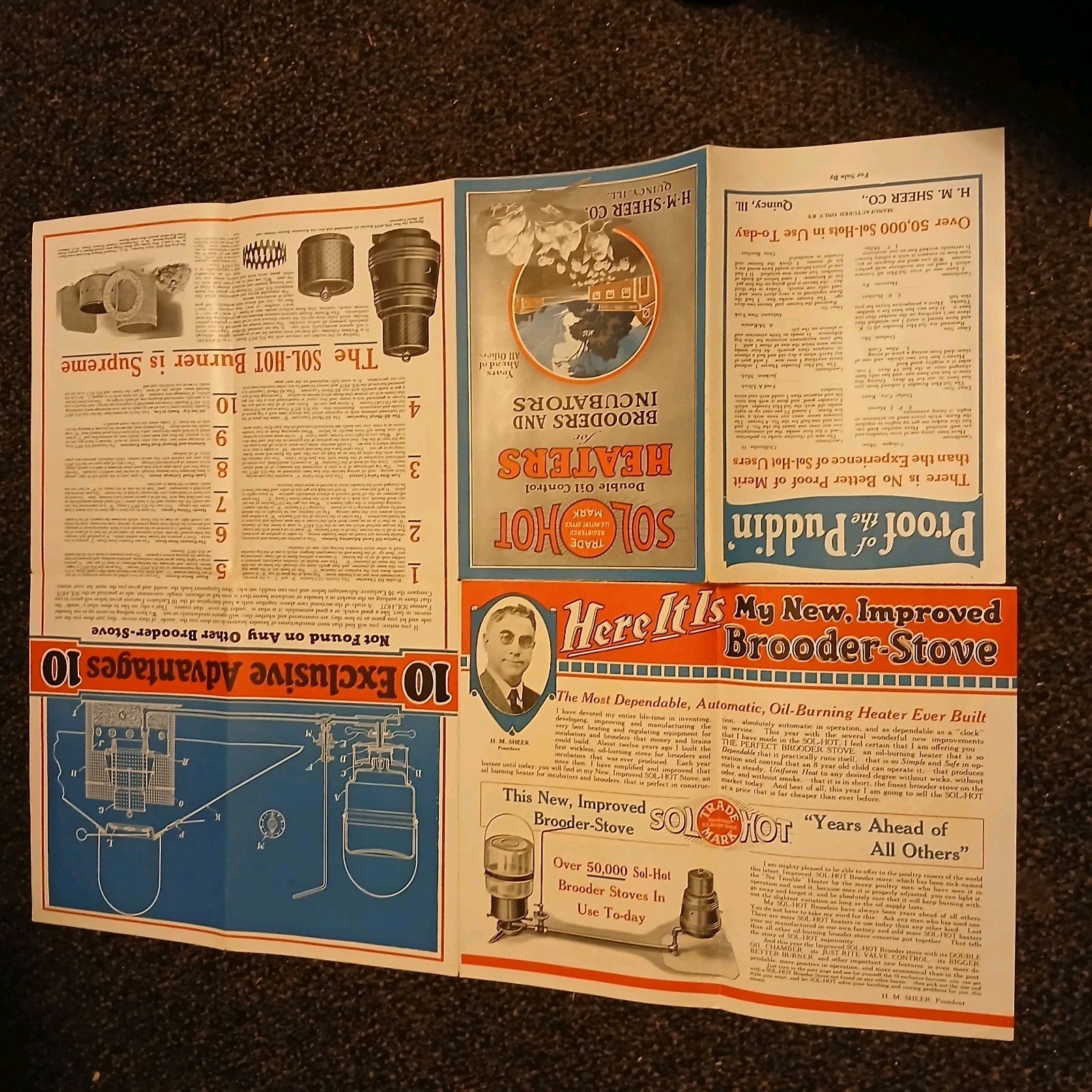 Vintage Sol Hot Heater Brooder Incubator Ads Flyers HM Sheer Dairy Ephemera 50s