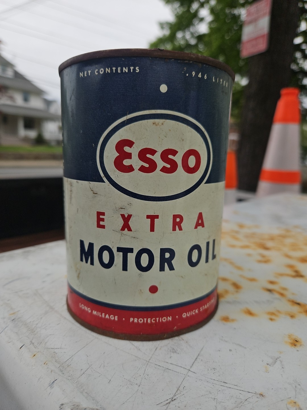 1 ESSO TOP CUT OPEN EMPTY Vintage Metal Can