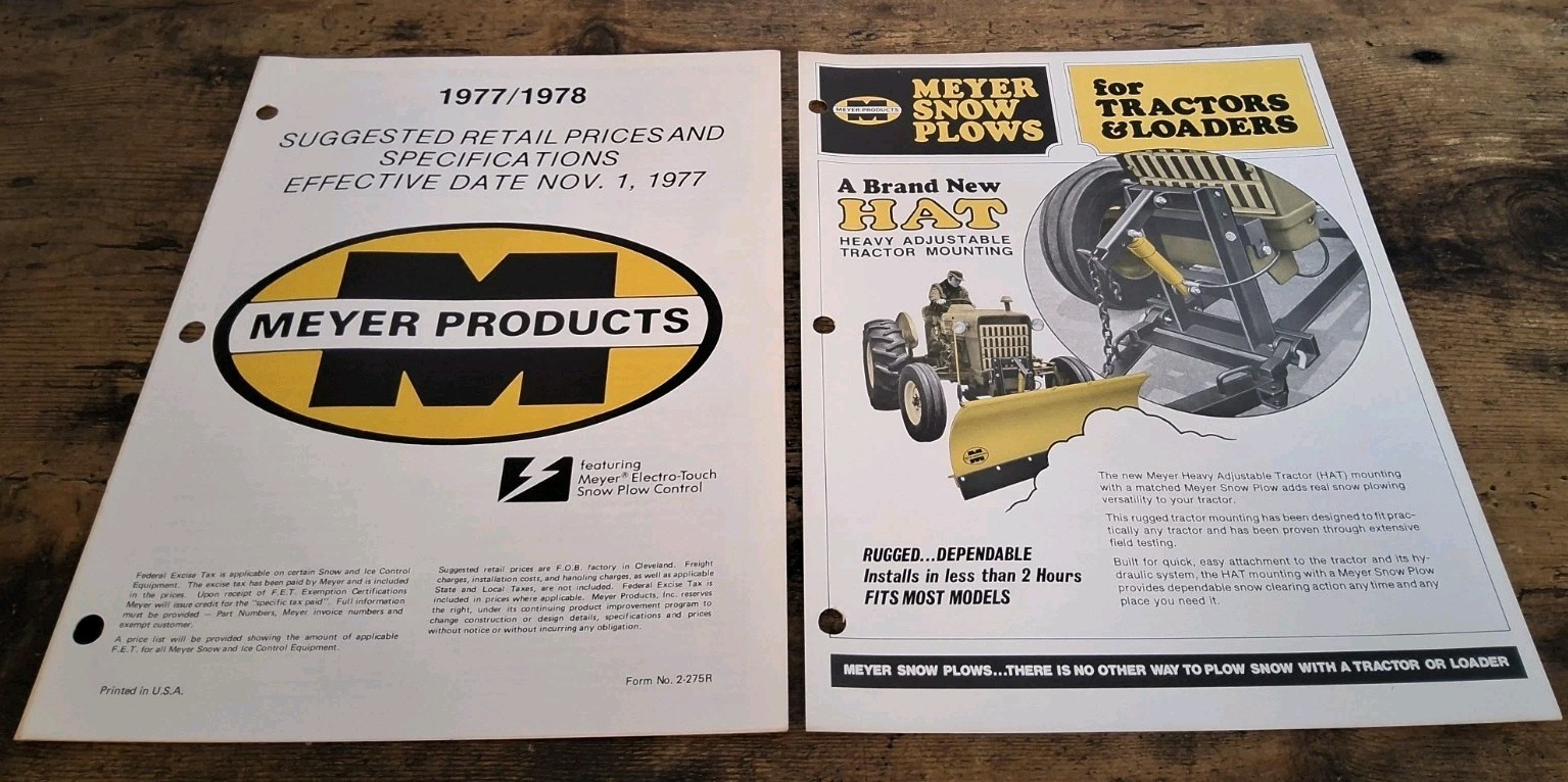 Meyer Products Snow Plows Brochure And Price List
