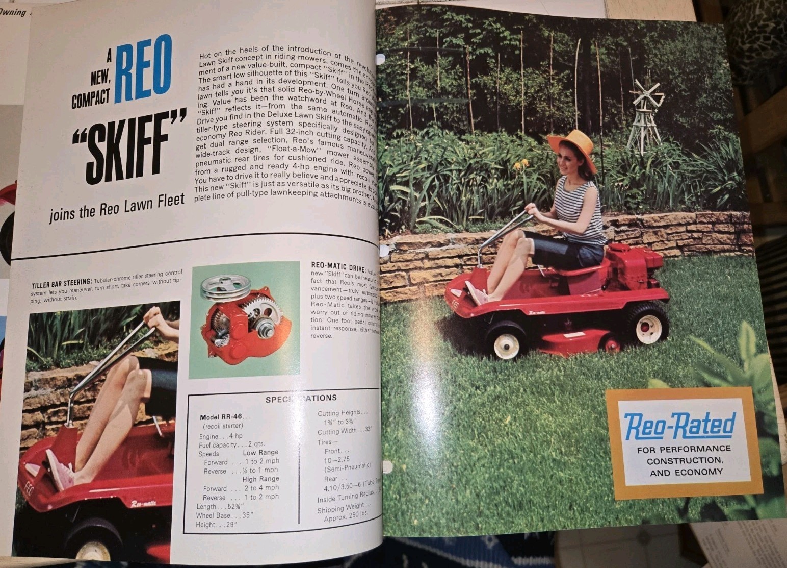 REO WHEEL HORSE DEALER BROCHURE FOR RIDING MOWERS ROTARY MOWERS LAWN SKIFF