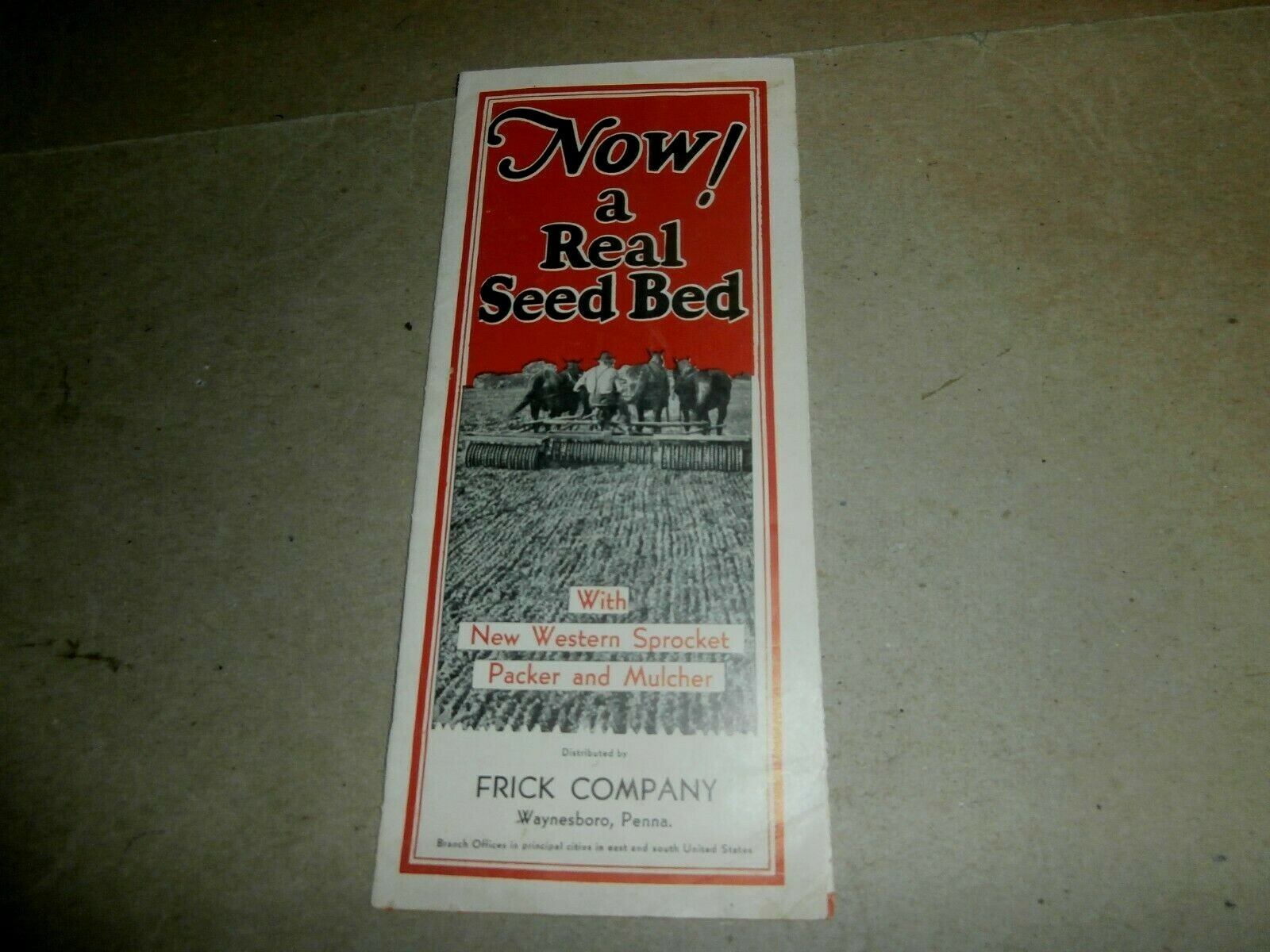 Vintage New Western Sprocket Packer Mulcher Brochure Frick Co Waynesboro PA