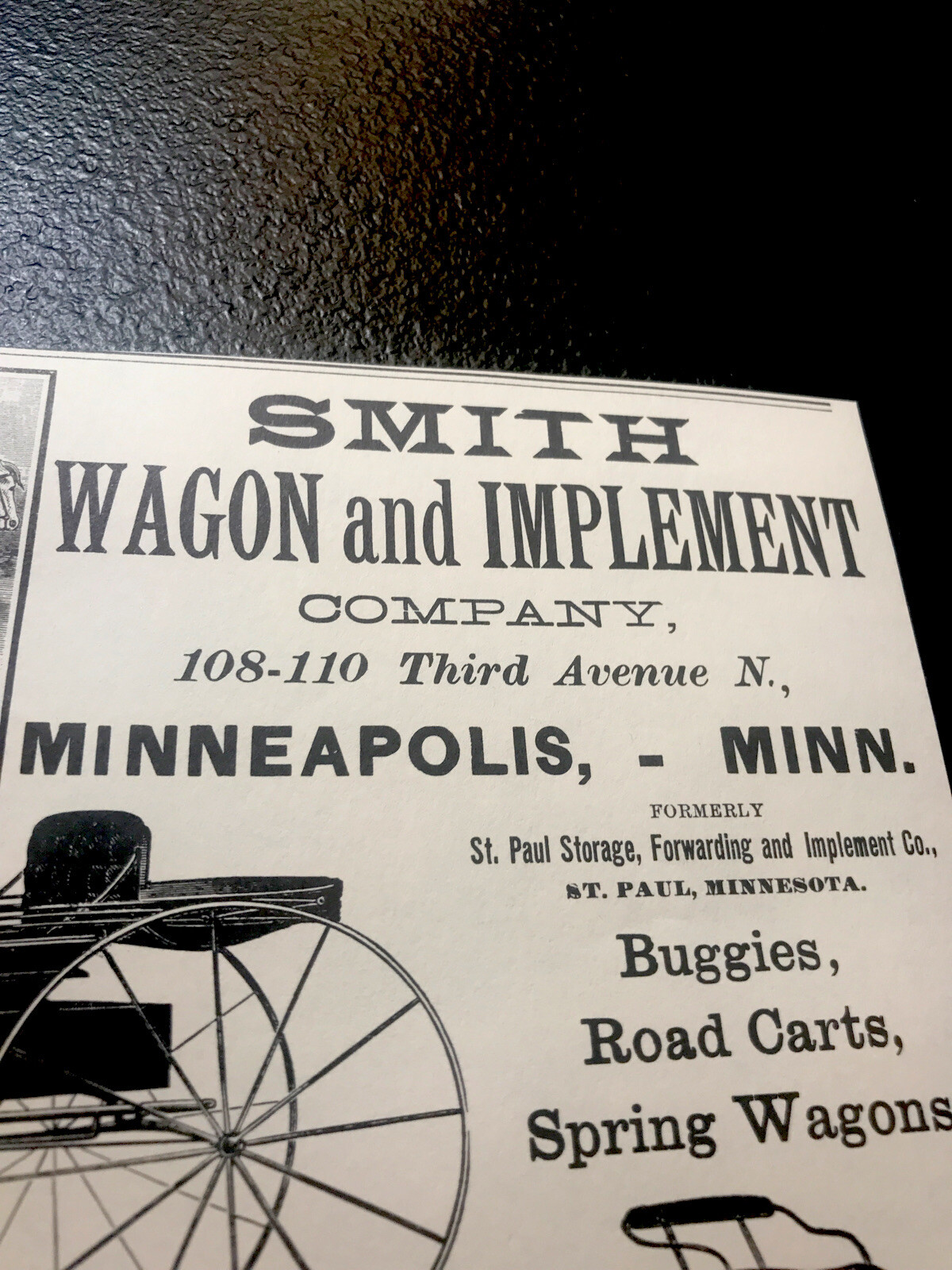 1889 Smith Wagon & Implement Farm Advertising – Minneapolis – Minnesota